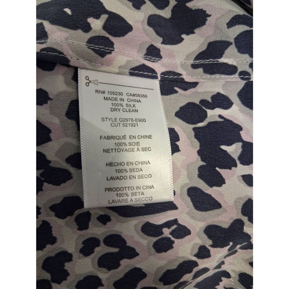 Equipment womens small 100% silk blouse animal print shirt gray shirt pale pink - Picture 7 of 8